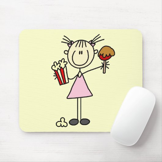 Popcorn- en katoenoverhemden en -Snoepjes Muismat (Met muis)