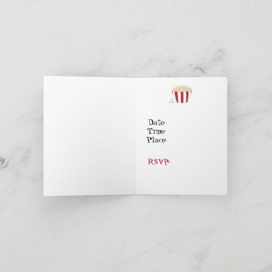 Popcorn en Movie Night Invitation (Binnen)