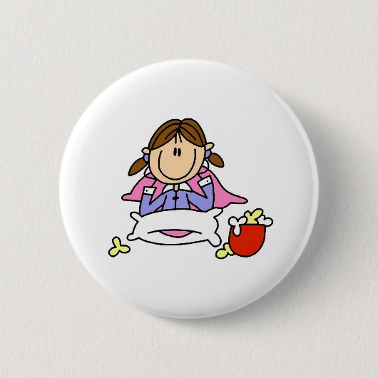 Popcorn En Pyjama Knop Ronde Button 5,7 Cm (Voorkant)