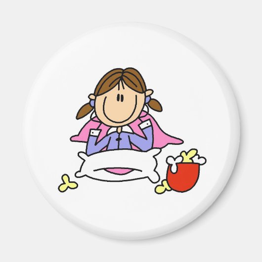 Popcorn en pyjama magneet (Voorkant)