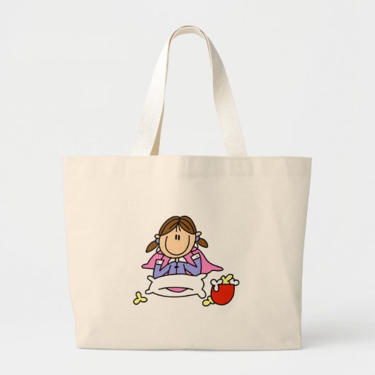 Popcorn en pyjama zak grote tote bag (Voorkant)