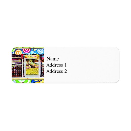 Popcorn en Snoep appels Etiket (Voorkant)