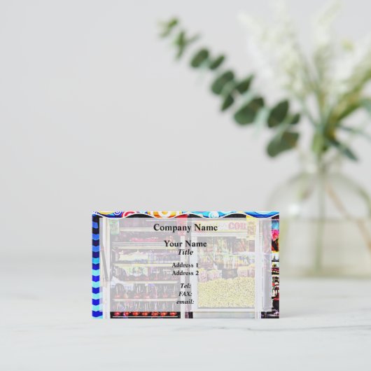 Popcorn en Snoep appels Visitekaartje (Staand voorkant)