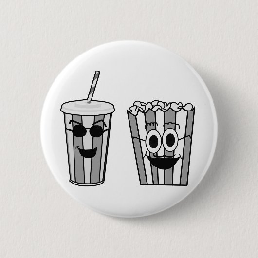 popcorn en soda ronde button 5,7 cm (Voorkant)
