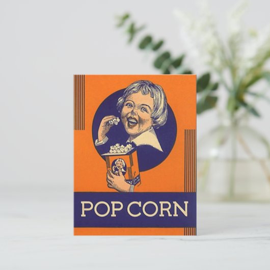 Popcorn Etikettering Ad Nostalgische PC Briefkaar Briefkaart (Staand voorkant)