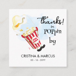 Popcorn Favor Kaart Bedankt voor het Langskomen Vierkante Visitekaartje