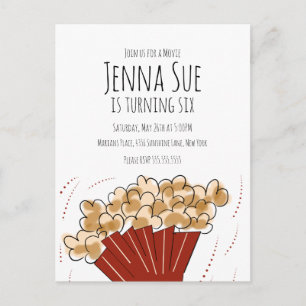 Popcorn Film Buitenfeest Verjaardag  Briefkaart
