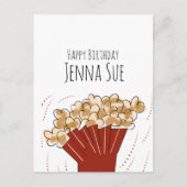 Popcorn Film Buitenfeest Verjaardag Briefkaart (Voorkant)