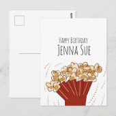 Popcorn Film Outdoor Party Birthday Briefkaart (Voorkant / Achterkant)
