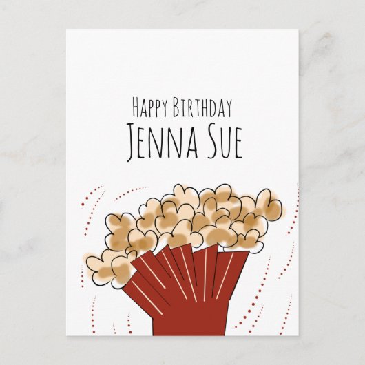 Popcorn Film Outdoor Party Birthday Briefkaart (Voorkant)