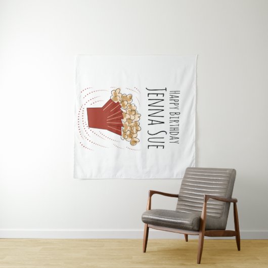 Popcorn Film Outdoor Party Birthday Wandkleed (In Situ (horizontaal))