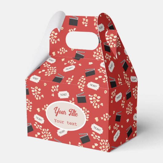 Popcorn Film Party Verjaardagsfeest Thema Bedankdoosjes (Voorkant Zijde)