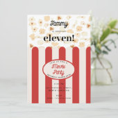 Popcorn Film Party Verjaardagsfeest Thema Kaart (Staand voorkant)