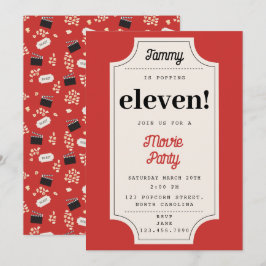 Popcorn Film Ticket Party Verjaardagsfeestje Thema Kaart