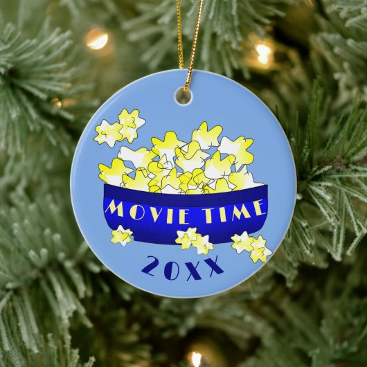 Popcorn Film Tijd  Keramisch Ornament (Boom)