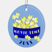 Popcorn Film Tijd  Keramisch Ornament (Links)