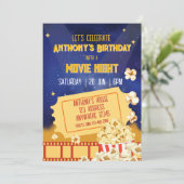 Popcorn & Filmavond Verjaardag Kaart (Staand voorkant)