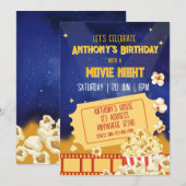 Popcorn & Filmavond Verjaardag Kaart (Voorkant / Achterkant)