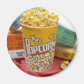 Popcorn & filmtickets magneet