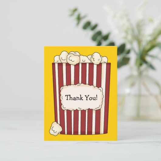 Popcorn Flat - Dank je wel Bedankkaart (Staand voorkant)