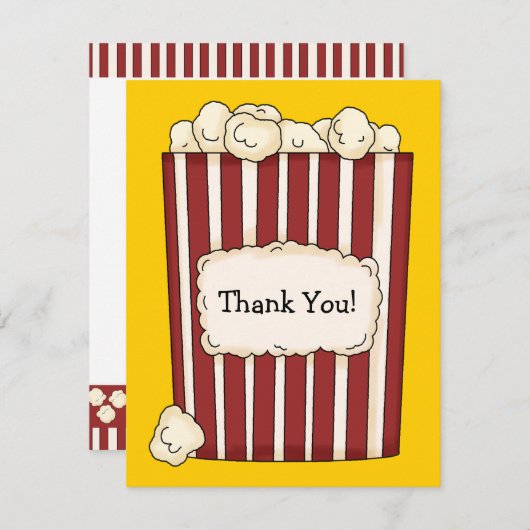 Popcorn Flat - Dank je wel Bedankkaart (Voorkant / Achterkant)