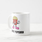 Popcorn Food Kawaii Face Koffiemok (Voorkant links)