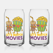 Popcorn & Frisdrank Duo – Filmavond Sfeer Blikvorm Glas (Voorkant)