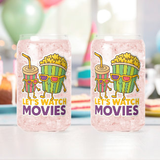 Popcorn & Frisdrank Duo – Filmavond Sfeer Blikvorm Glas