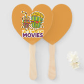 Popcorn & Frisdrank Duo – Filmavond Sfeer Handwaaier (Voorkant en achterkant)