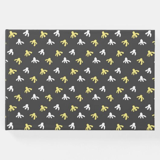 Popcorn Gastenboek (donkergrijs & botergeel) (Voorkant)