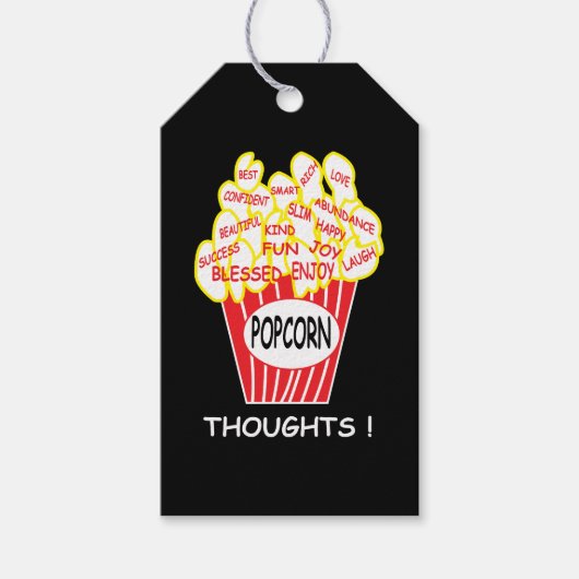 Popcorn Gedachten Positieve Mindset Cadeaulabel (Voorkant)