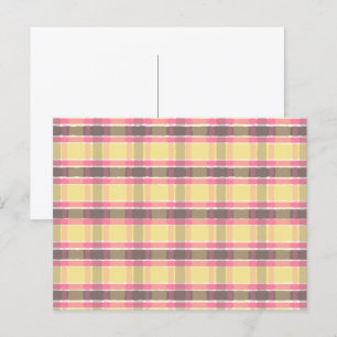 Popcorn Geel Bubblegum Roze Koffie Bruin Geruit Briefkaart