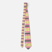 Popcorn Geel Bubblegum Roze Koffie Bruin Strepen Stropdas (Achterkant)