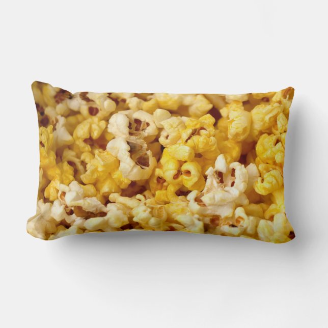 Popcorn gekleurd / zwart en wit kussen (Voorkant)