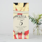 Popcorn Hand Drawn Movies Ticket Style Party I Kaart (Staand voorkant)