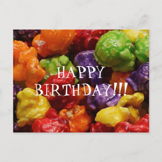 Popcorn Happy Birthday Briefkaart (Voorkant)