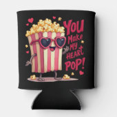 Popcorn Hart Pop Valentijnsdag Ontwerp Blikjeskoeler (Achterkant)