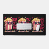 Popcorn Hart Pop Valentijnsdag Ontwerp Bureaumat (Keyboard & Muis)