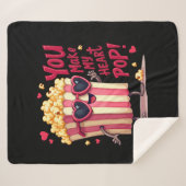 Popcorn Hart Pop Valentijnsdag Ontwerp Sherpa Deken (Voorkant (horizontaal))