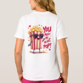Popcorn Hart Pop Valentijnsdag Ontwerp T-shirt (Achterkant)
