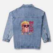 Popcorn Hart Pop Valentijnsontwerp Denim Jacket (Achterkant)