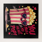 Popcorn Hart Pop Valentijnsontwerp Legpuzzel (Horizontaal)