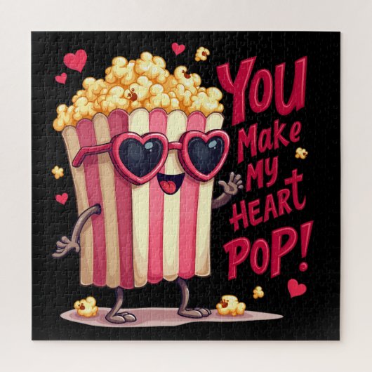 Popcorn Hart Pop Valentijnsontwerp Legpuzzel (Verticaal)