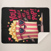 Popcorn Hart Pop Valentijnsontwerp Sherpa Deken (Voorkant (horizontaal))
