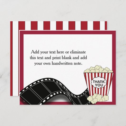 Popcorn Hartelijk dank Bedankkaart (Voorkant / Achterkant)
