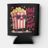 Popcorn Heart Pop Valentine Design Blikjeskoeler (Voorkant)