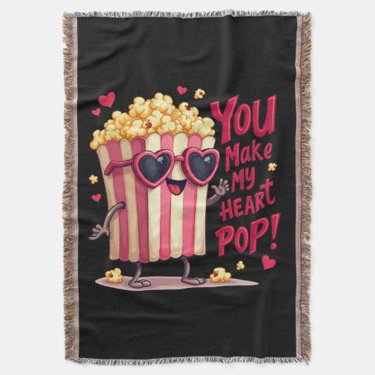 Popcorn Heart Pop Valentine Design Deken (Voorkant Verticaal)