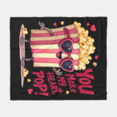 Popcorn Heart Pop Valentine Design Fleece Deken (Voorkant (Horizontaal))