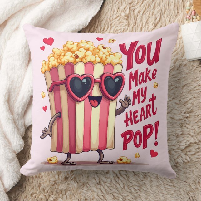 Popcorn Heart Pop Valentine Design Kussen (Deken)