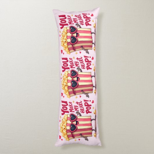 Popcorn Heart Pop Valentine Design Lichaamskussen (Achterkant (Verticaal))